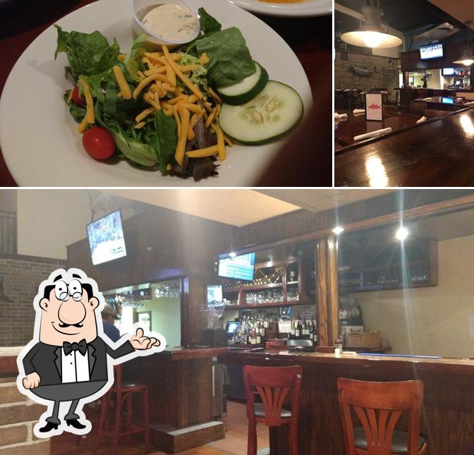 Among different things one can find interior and food at Hogfish Grille