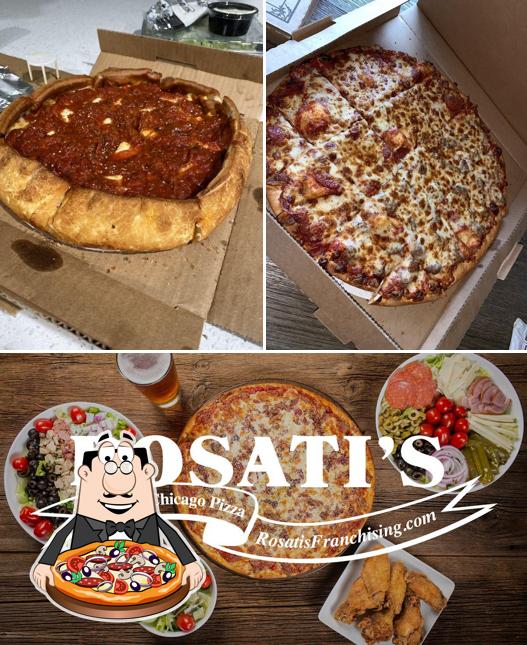 Try out pizza at Rosati's Pizza