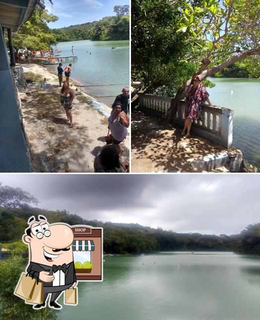 Desfrute da vista da área externa do Lagoa Azul