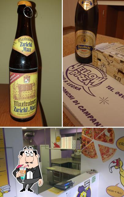 Questa è la foto che presenta la bevanda e interni di Yellow Pizza Ronchi di Campanile