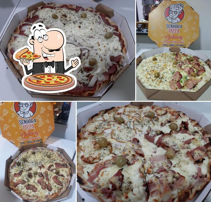 Escolha diferentes variedades de pizza