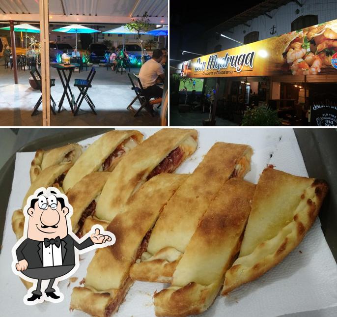 A ilustração a Disk Pizza Don Madruga’s interior e comida