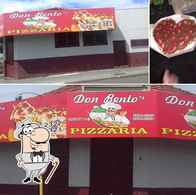 O Pizzaria Don Bento's se destaca pelo exterior e bolo