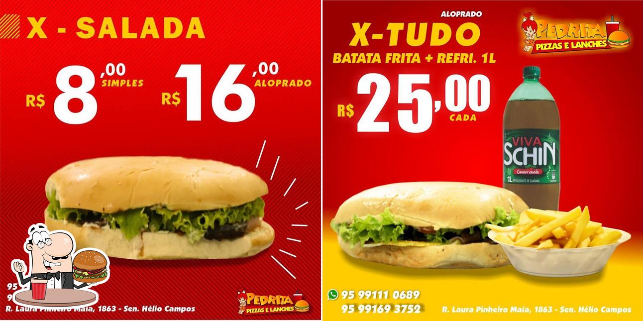 Consiga um hambúrguer no Pedrita lanches e pizzas