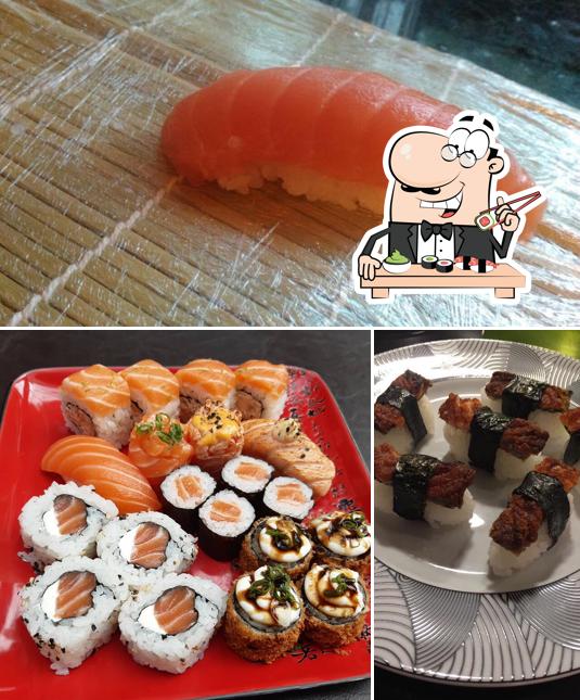 Escolha diferentes opções de sushi