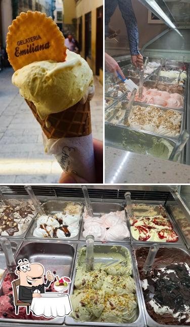 Gelateria Emiliana serve un'ampia gamma di dolci