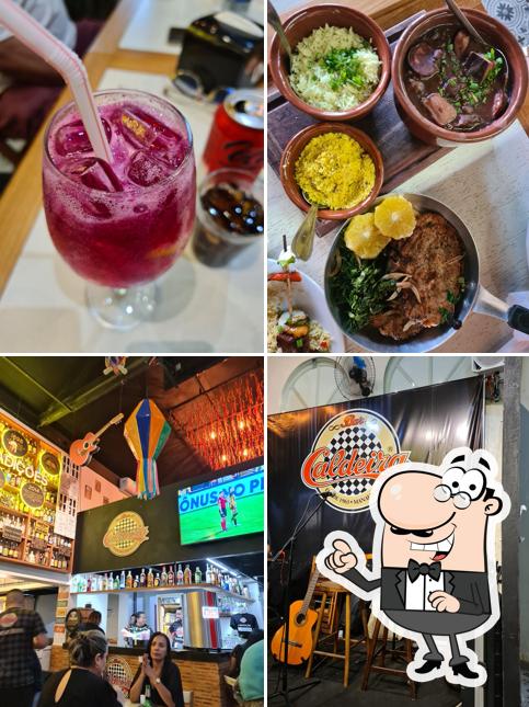 Dê uma olhada a foto ilustrando interior e comida no Bar Caldeira (da Vila)