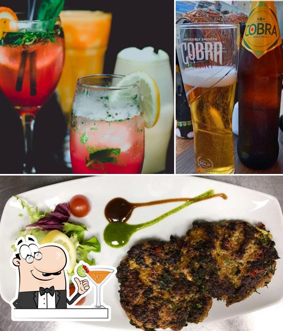 The picture of Bombay Spice’s drink and food