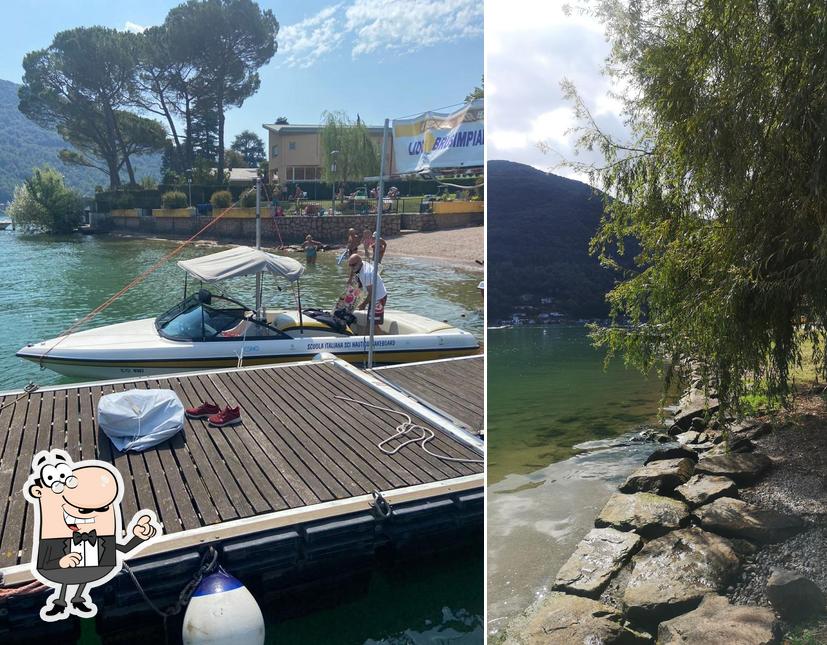 Jetez un coup d’œil à quoi ressemble Beach bar lido brusimpiano à l'extérieur