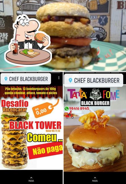 Consiga um hambúrguer no Chef Black Burguer