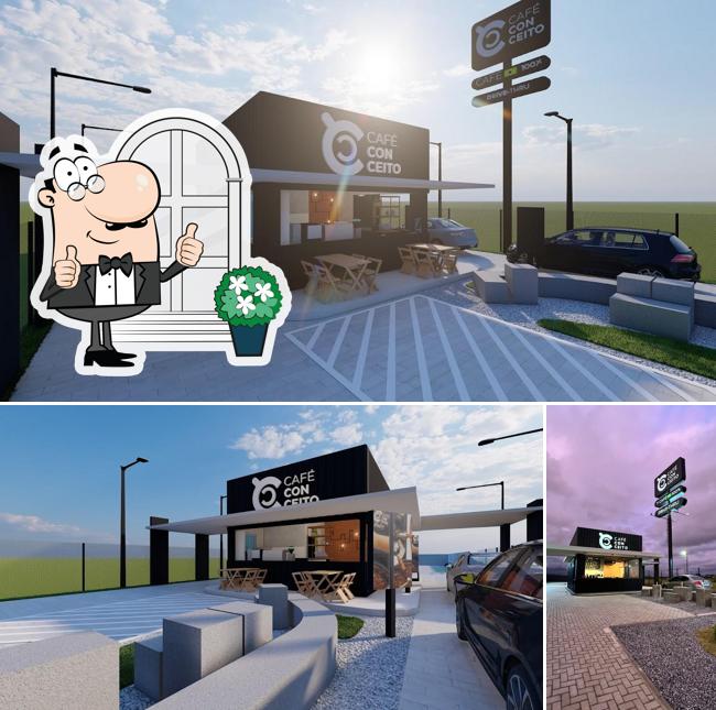 O Café Conceito Drive Thru se destaca pelo exterior e interior