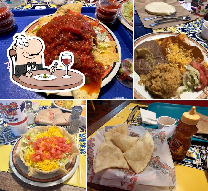 Platos en Rosa's Café & Tortilla Factory