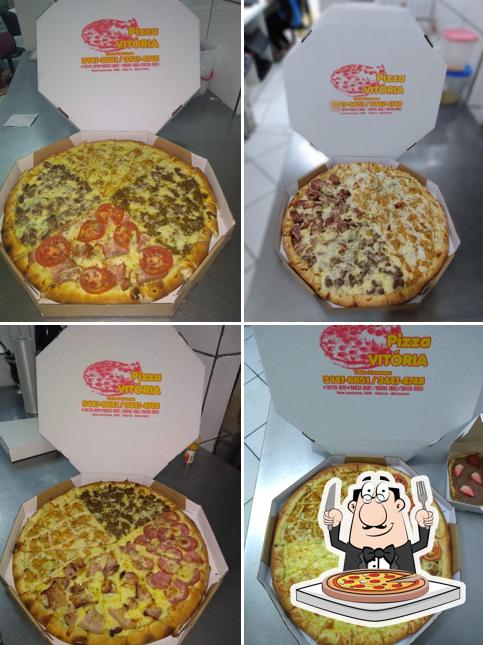 No Pizzaria Vitória, você pode conseguir pizza