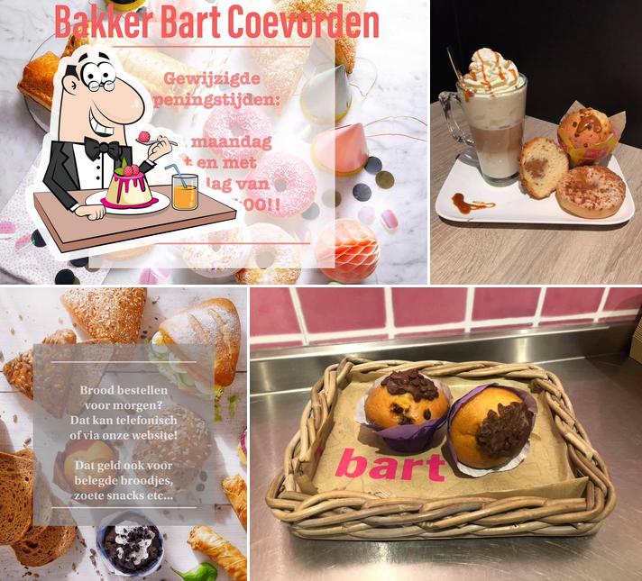 Bakker Bart bietet eine Auswahl von Desserts 