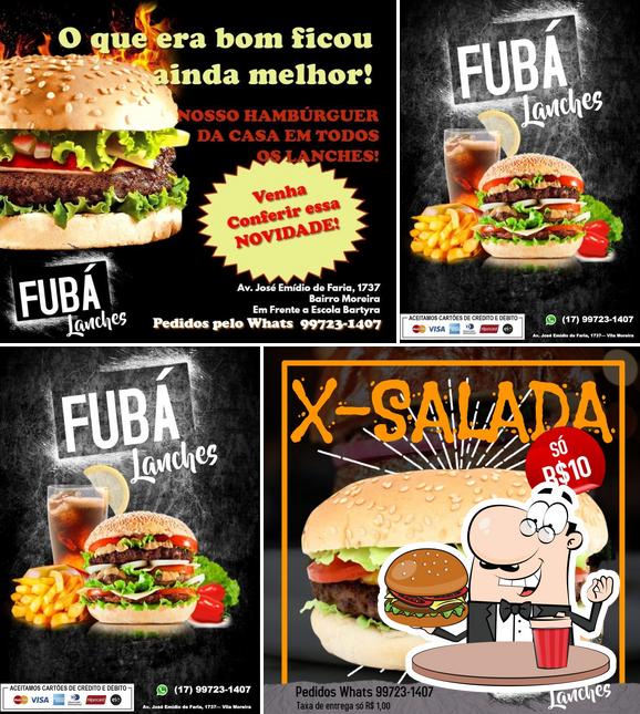 Experimente um hambúrguer no Fubá Lanches