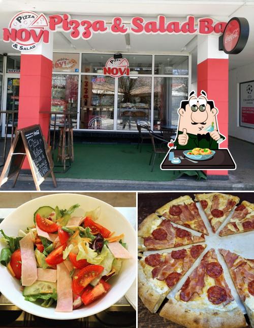Check out the photo displaying food and interior at Novi Pizza