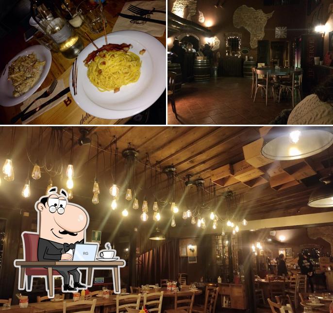 La interni e cibo del ristorante