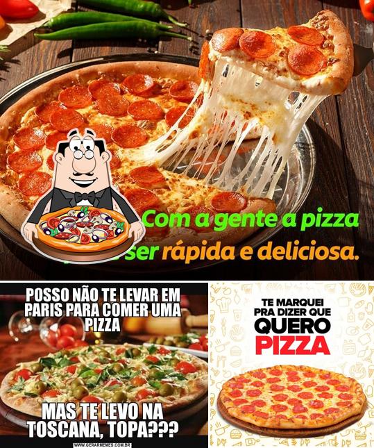 Consiga pizza no Toscana lanchonete e pizzaria