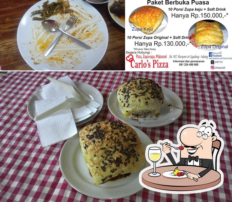 Platos en Carlo's Pizza