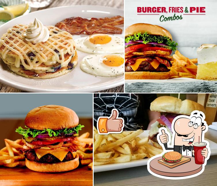 Try out a burger at Perkins American Food Co