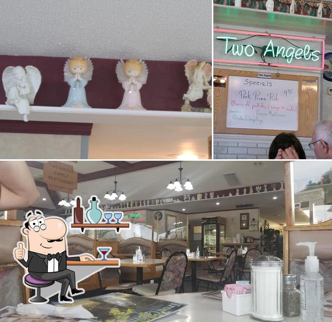 The interior of Two Angels Family Restaurant