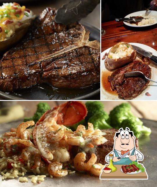 Order meat dishes at LongHorn Steakhouse