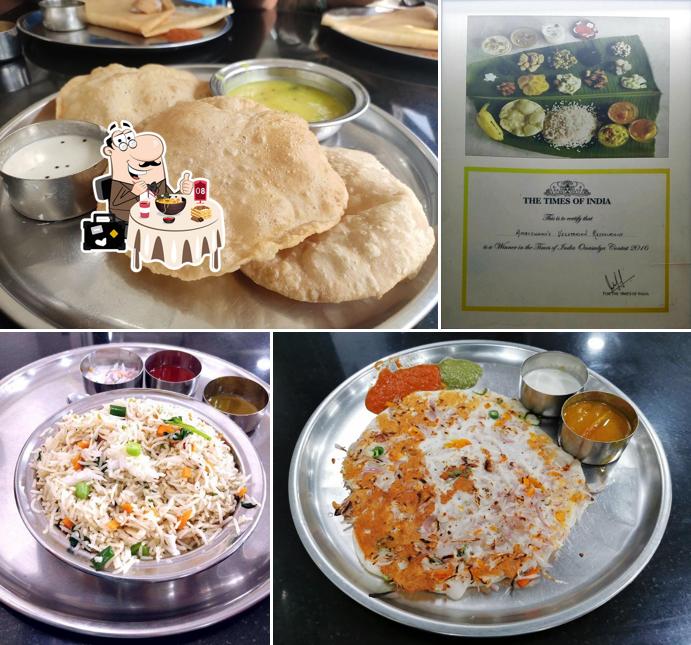Food at Ambiswamy's Vegetarian Hotel
