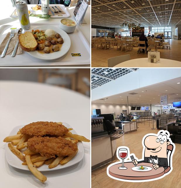 Еда и внутреннее оформление в IKEA Swedish restaurant