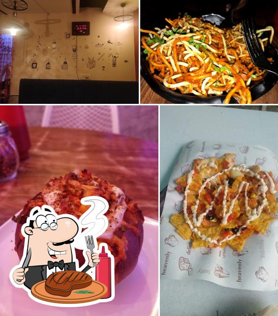 Order meat dishes at Cafe Adda