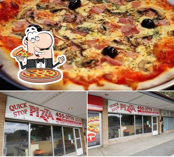 A Quick stop pizza, vous pouvez prendre des pizzas