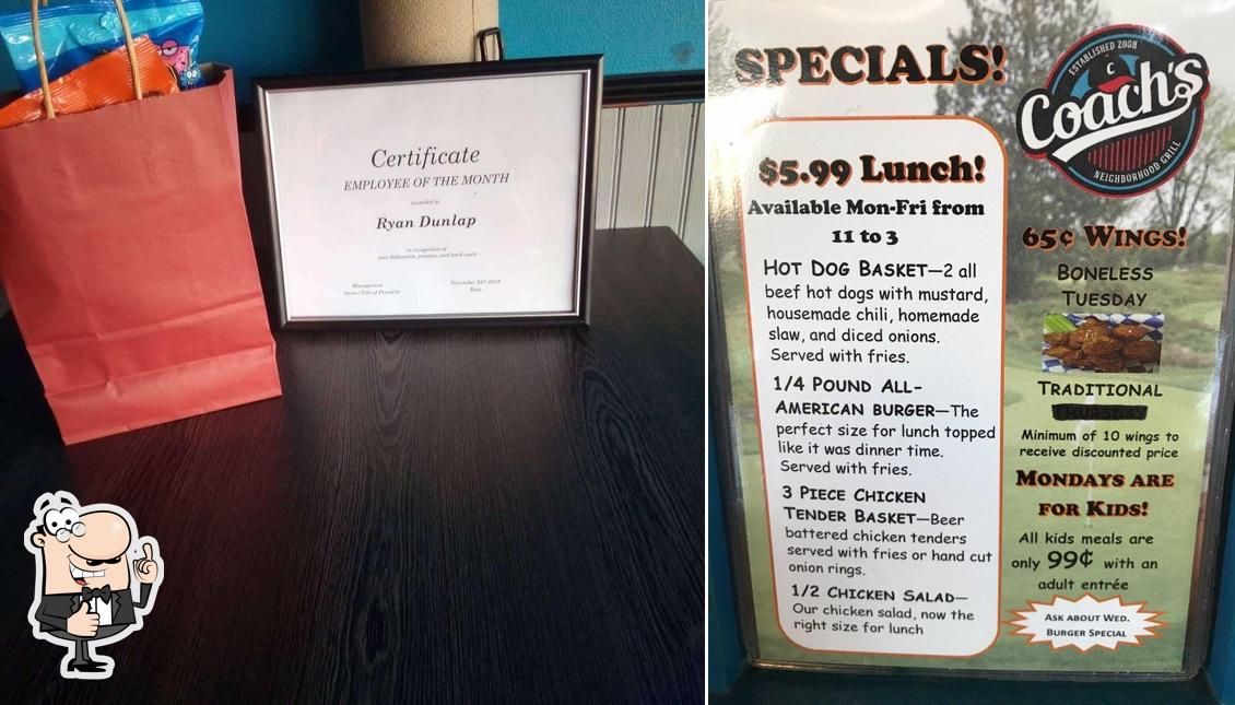 Coachs Neighborhood Grill Biscoe in Biscoe Restaurant menu and reviews