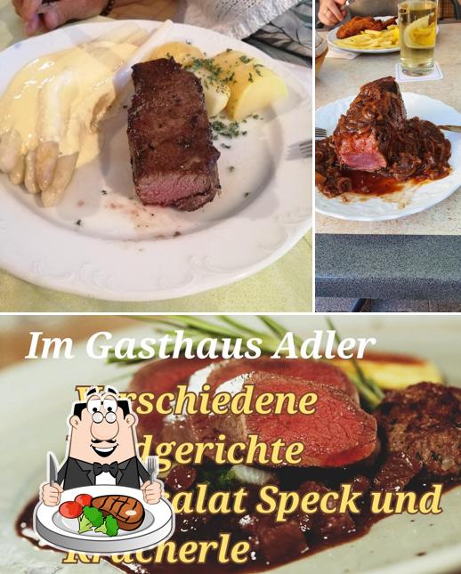 Prenez des plats à base de viande à Gasthaus Adler