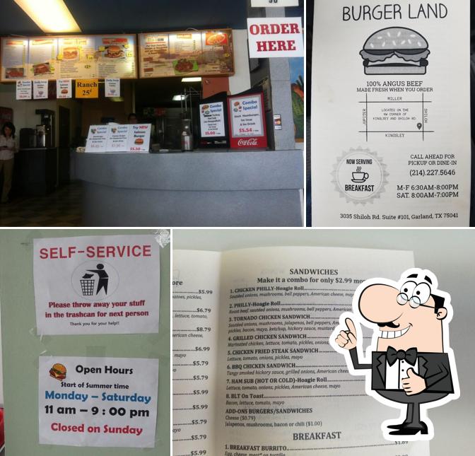 Burger Land in Garland Restaurant menu and reviews
