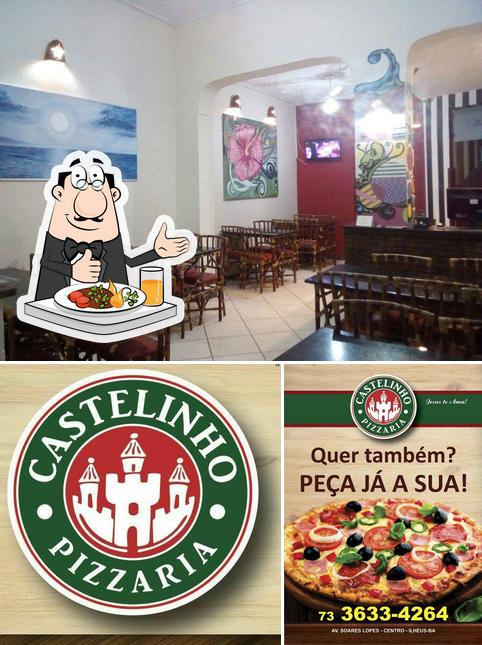 A imagem do Castelinho’s comida e interior