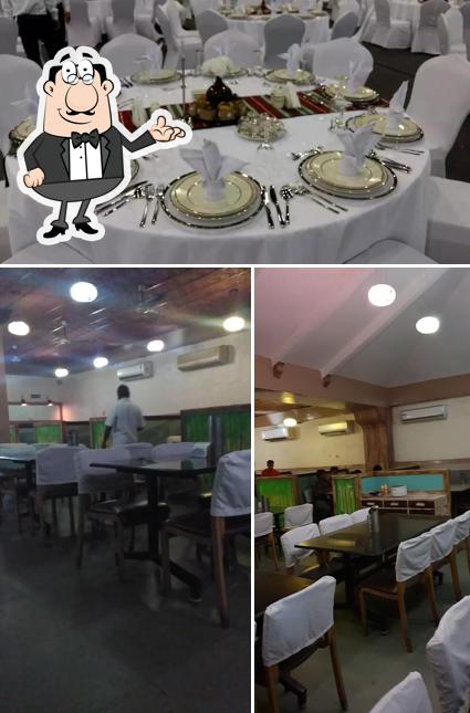 The interior of Hotel Manasa Veg and Non-Veg