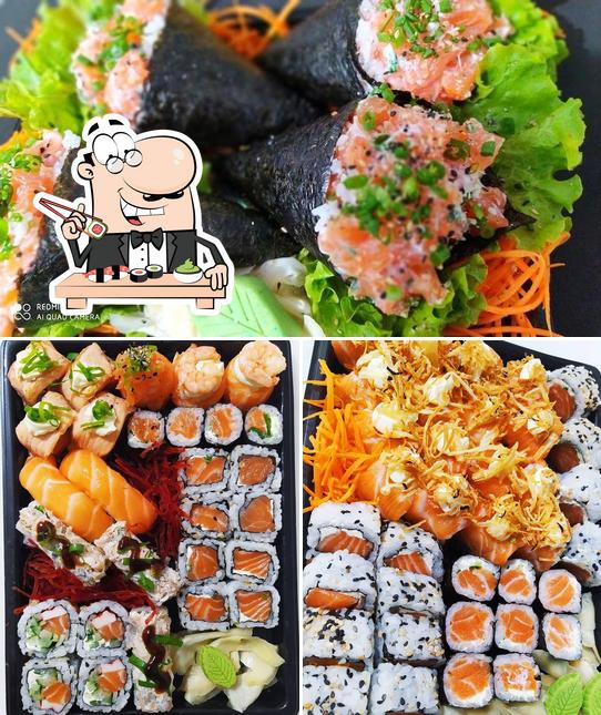 Escolha diferentes opções de sushi