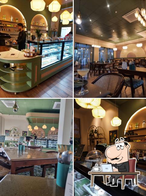 The interior of CAFE RUKMA