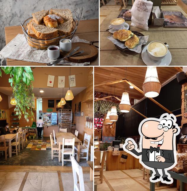 The picture of interior and food at Santa Leña