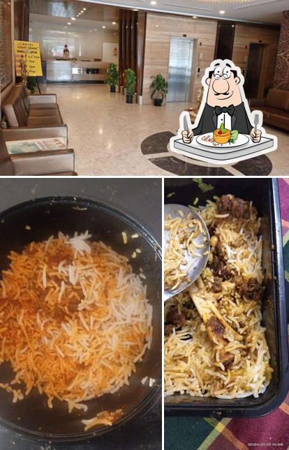 Take a look at the picture displaying food and interior at Hotel Kinara Grand