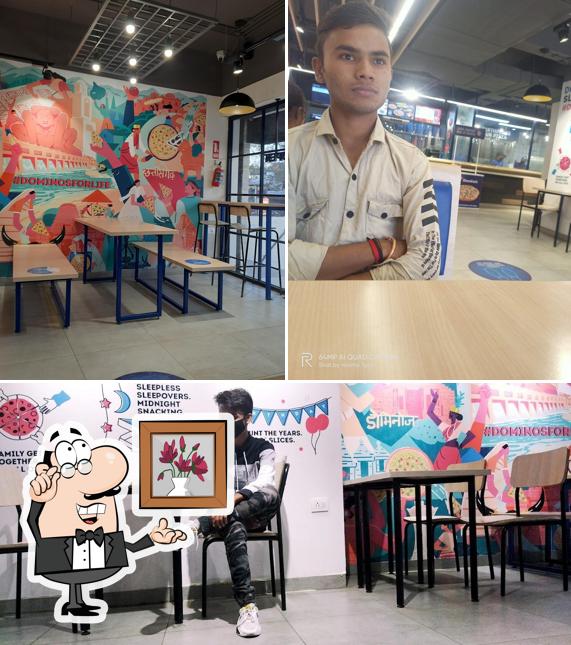The interior of Domino's Pizza Lakhe Nagra, Raipur