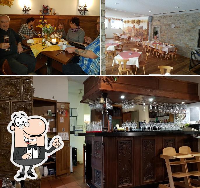 Voici la photo affichant la intérieur et comptoir de bar sur Gasthof Pesterwitz - Restaurant - Pension - Mittagsstübchen - Catering - Schießbahn