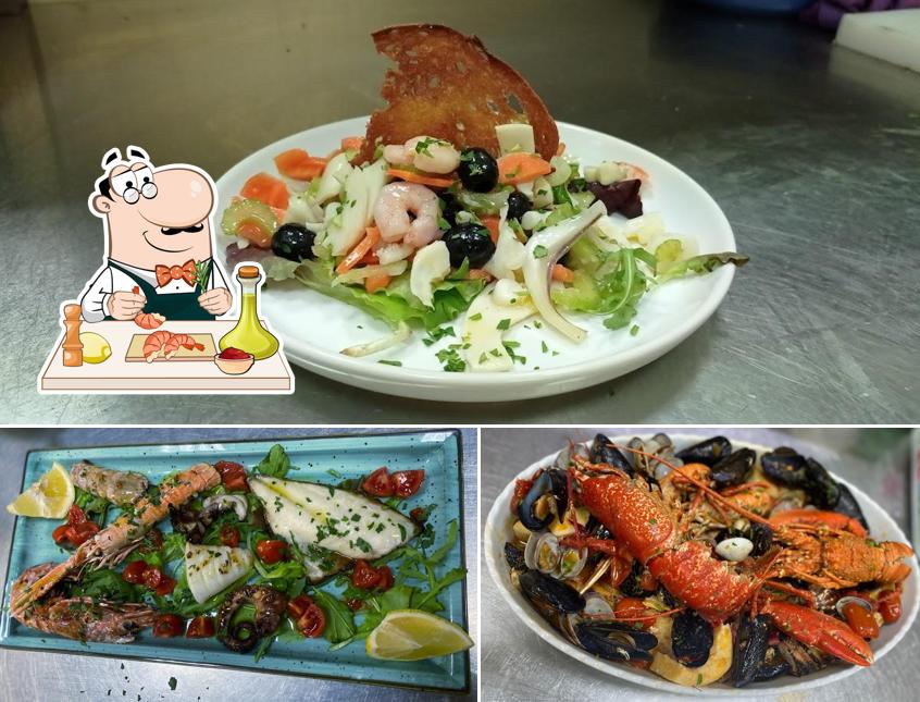 В "Crudi e bollicine" вы можете заказать разнообразные блюда с морепродуктами