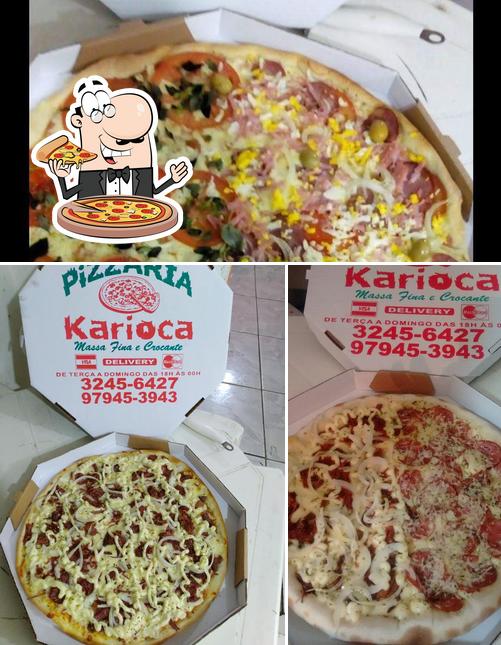 Experimente pizza no Pizzaria Karioca