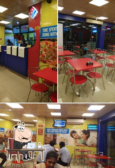 The interior of Domino's Pizza