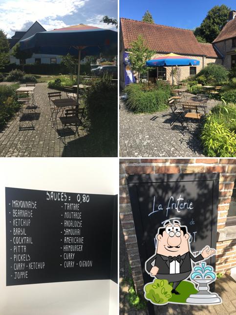 La extérieur et tableau noir du restaurant