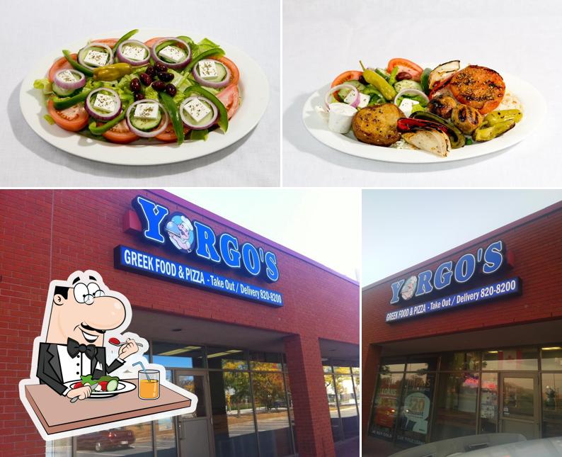 The image of food and exterior at Yorgo's Greek Food & Pizza