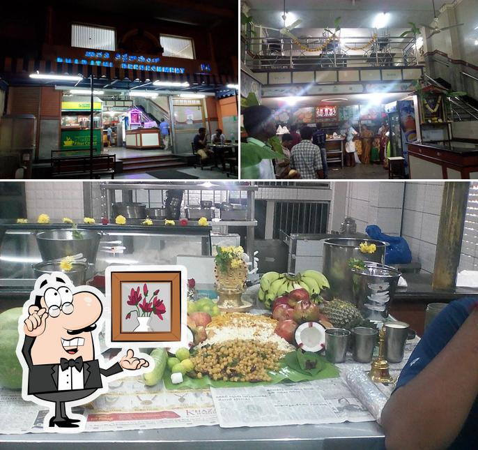 The restaurant's interior and food