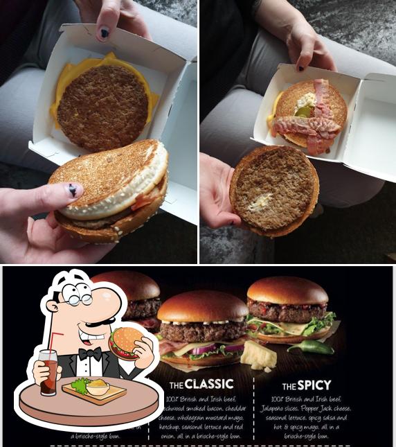 Try out a burger at McDonald's