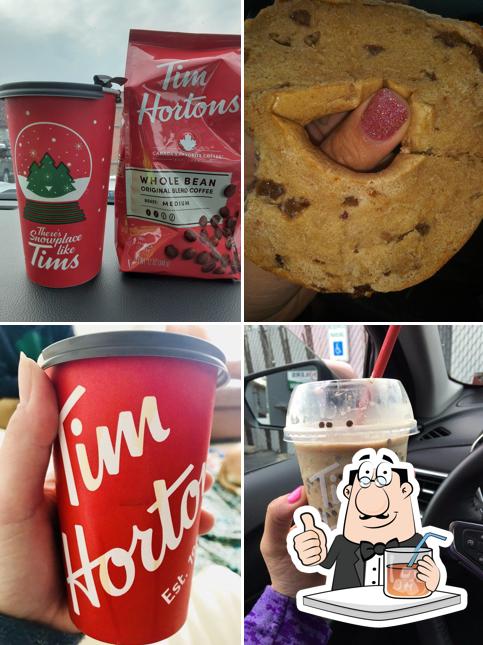 Las imágenes de bebida y comida en Tim Hortons