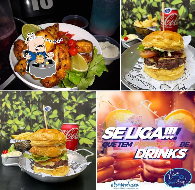 Comida em Fusca Azul